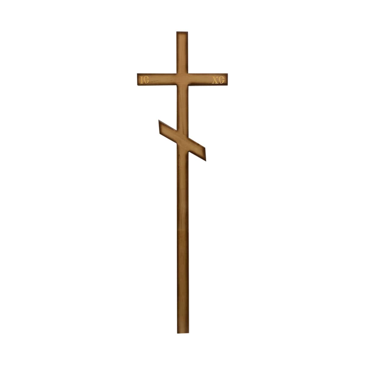 Крест мод. 25, православный лакированный, массив сосны 1950*75*35