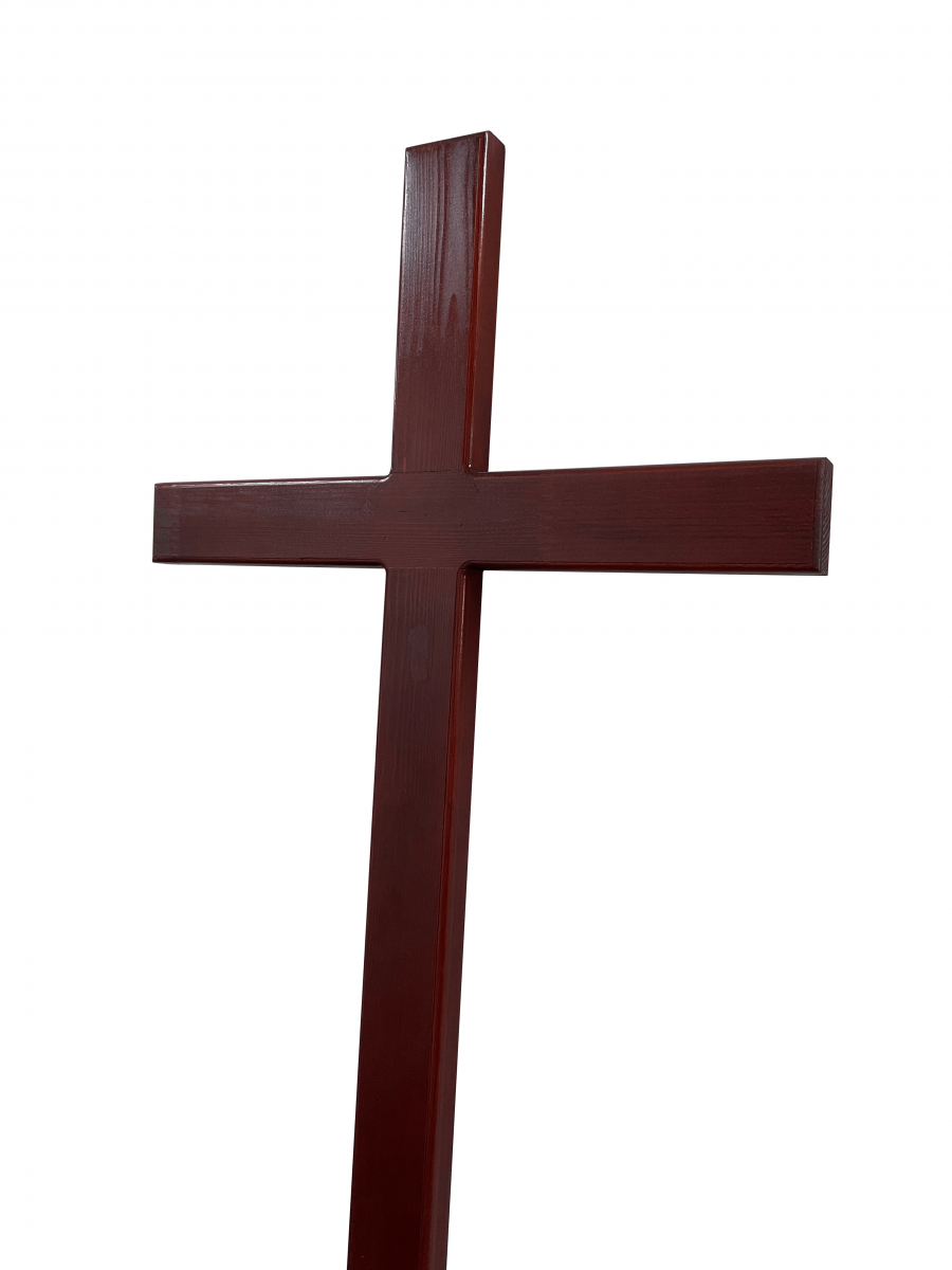 Крест мод. 32, католический лакированный, массив сосны 1950*75*35