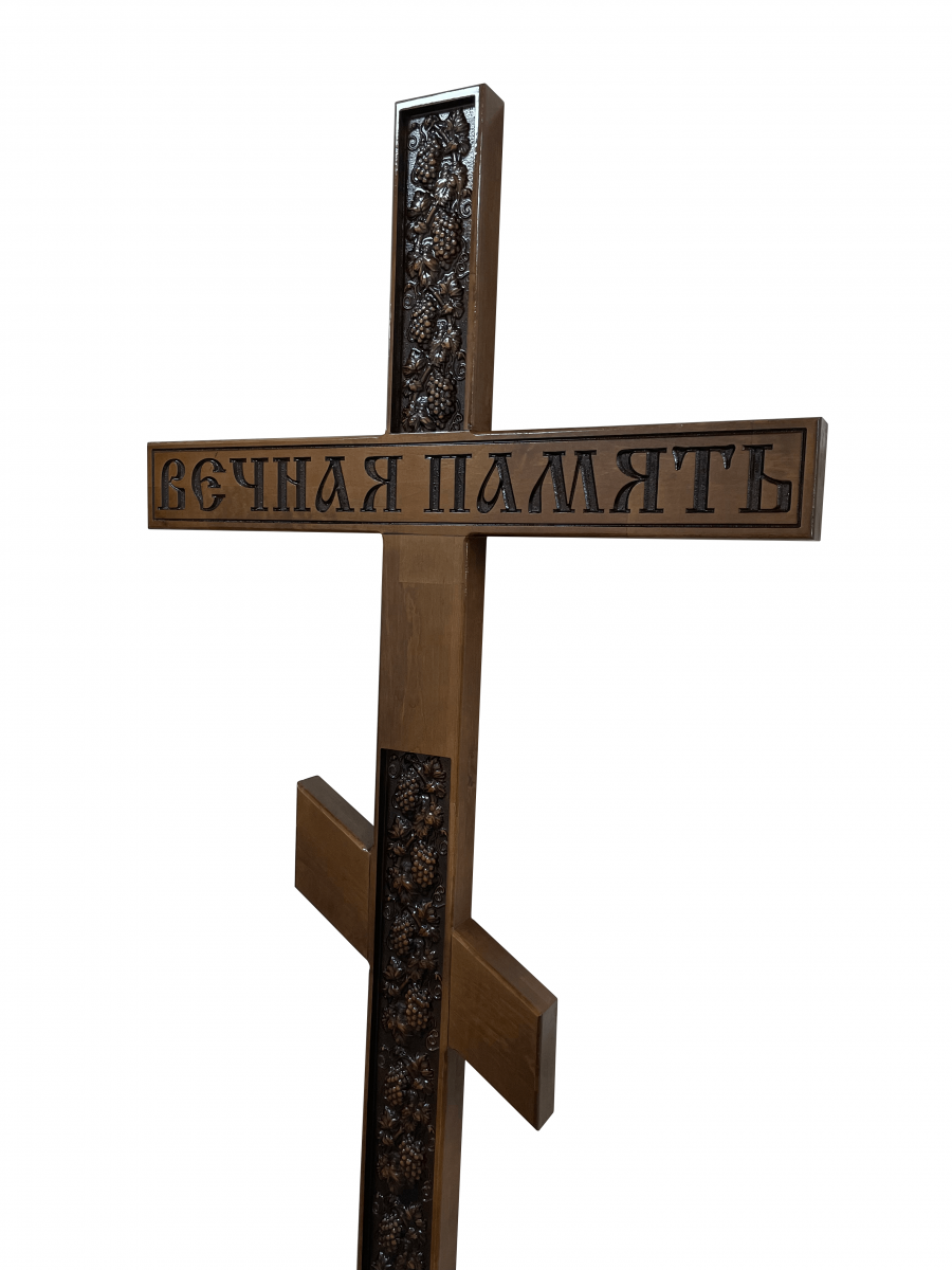 Крест мод. 45, православный лакированный, массив сосны 1950*75*35